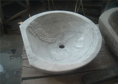 Chiny Luksusowy kamienny zlew Carrara White Marble Material With Carved Grape dostawca
