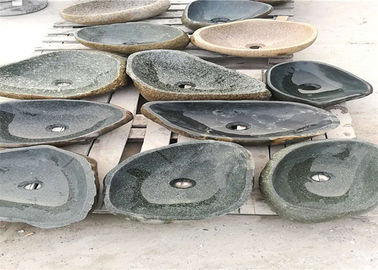 Chiny Zewnątrz kamień naturalny zlew Zmienny materiał z zielonego żwirku Dostosowany rozmiar dostawca