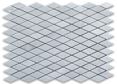 Chiny Rombowy kształt biały marmur kamień mozaika diamentowa polerowana powierzchnia dostawca