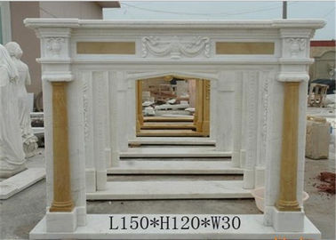 Chiny Natural White Marble Fire Surround, Marble Around Fireplace Klasyczny kształt kolumny dostawca