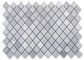 Rombowy kształt biały marmur kamień mozaika diamentowa polerowana powierzchnia dostawca
