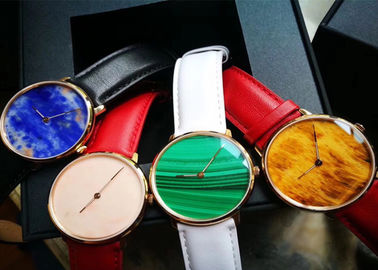 Chiny Multi Color Luxury Stone Craft, wysokiej klasy zegarek kwarcowy z marmurową tarczą dostawca