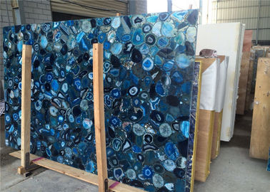 Chiny Grubość 2cm Natural Blue Agate Slab do dekoracji centrum handlowego Certyfikat CE dostawca