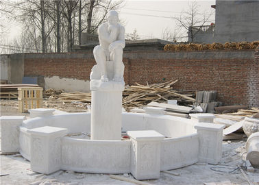 Chiny Luksusowy ozdobny kamień krajobrazowy dla willi Ogród ręcznie rzeźbiony biały marmurowy fontanna dostawca