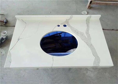 Chiny Calacatta Kamień kwarcowy Prefabrykowany łazienka Vanity Tops do budowy domu dostawca