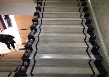 Chiny Classic Cut Natural Building Stone White Black Marble Stone Staircase Riser dostawca