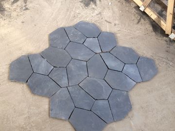 Chiny Black Slate Natural Stone Tiles Back Mesh Machine Cut Slate Floor Płytki podłogowe dostawca